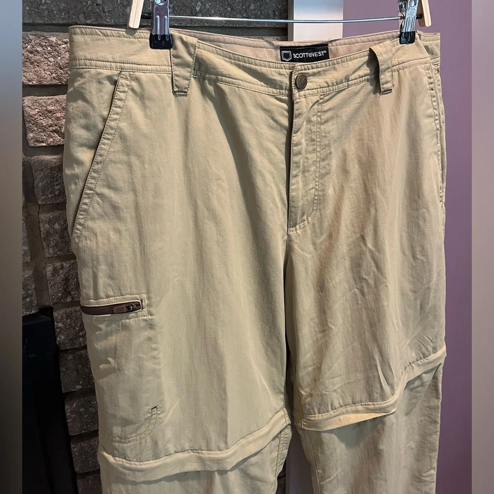 SCOTTeVEST TEC Zip Off Convertible Pants Travel Hiking Outdoors Tan Men'… - Picture 4 of 13